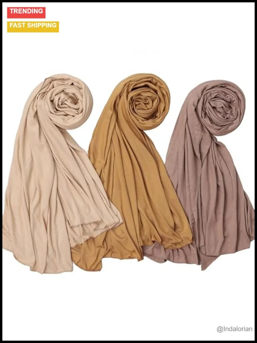 Premium Jersey Hijab Set 3-Pack Soft Breathable Headscarf Wrap Women's